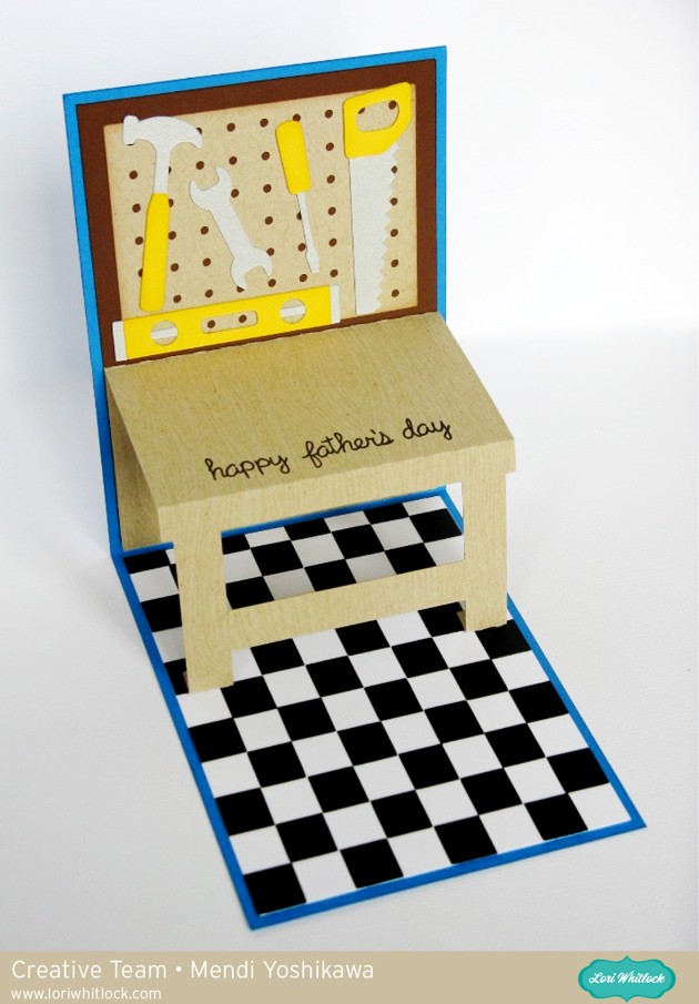 Father s Day Work Bench Pop Up Card with Mendi Lori Whitlock
